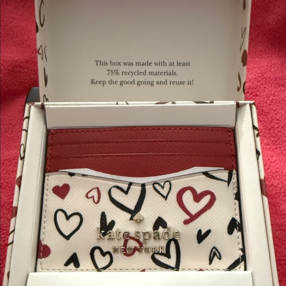 kate spade Accessories - Kate Spade Red and Black Heart Card Holder